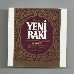 TEKEL YENİ RAKI ŞİŞESİ ESKİ KAHVERENGİ ETİKET...