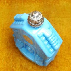 RETRO AVON FIELD FLOWERS KÜÇÜK EV FORMLU LİLA RENKLİ TAŞ OPAL BOŞ PARFÜM ŞİŞESİ