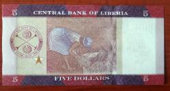 LİBERYA=2016  5 Dollars  P-31a   ÇİL'