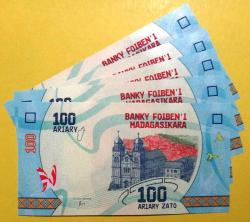 MADAGASKAR=2017  100 Ariary   P-97  ÇİL'  5 Adet!