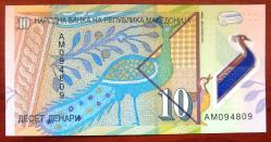 MAKEDONYA=2018  10 Denar  P-25   UNC-ÇİL  POLYMER'  10 Adet!