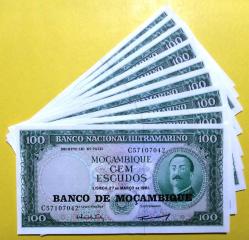 MOZAMBİK=1961  100 Escudos  P-117  ÇİL 10 Adet!