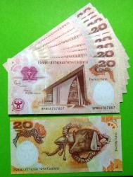 PAPUA YENİ GİNE=2008  20 Kina    P-36  ÇİL'   Commemorative POLYMER 10 Adet!