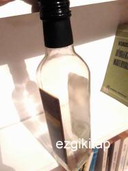 boş zeytinyağı şişesi cam şişe süs eşyası