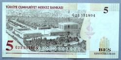 TÜRKİYE=2005  5 YTL  P-217     8.Emisyon 1.Tertip  ÇİL'