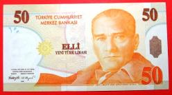 TÜRKİYE=2005  50 YTL  P-220    8.Emisyon 1.Tertip  ÇİL'