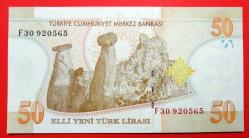 TÜRKİYE=2005  50 YTL  P-220    8.Emisyon 1.Tertip  ÇİL'