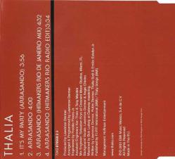 THALIA - IT'S MY PARTY + 3 VERSIONS OF ARRASANDO MAXI SINGLE 2001 CD