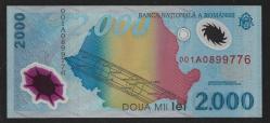 ** ROMANYA ( 2.000 * LEİ - 1 A 0899776 ) 1999 * PLASTİK - ÇİL