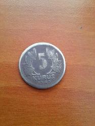 1939 YILI ORİJİNAL 5 BEŞ KURUŞ MADENİ NİKEL