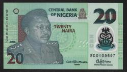 ** NİJERYA ( 20 * NAİRA ) 2015 * PLASTİK - ÇİL