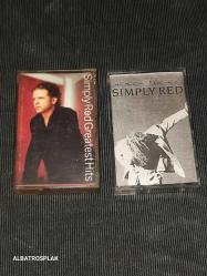 SIMPLY RED-GREATEST HITS//A NEW FLAME.İKİ ADET TEYP KASETİ
