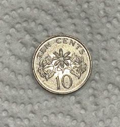 1991 singapur 10 ten cent ÇA madeni para