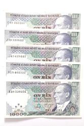7. Emisyon 10.000 Türk Lirası Koleksiyon Kağıt Para . Hobi Para. Hatıra Para. Eski Para.