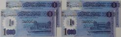 2018 LİBYA 1 DINAR ORİJİNAL POLİMER SIRALI KAĞIT PARALARI ÇİL 8883176-8883177-8883178-8883179 ÇOK NADİRDİR