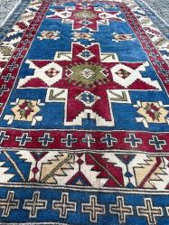 El Dokuma Anadolu Eski Büyük Boy Haç Süslemeli Antika Halı (153x250cm)