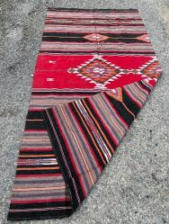 El Dokuma Anadolu Eski Antika Halı Kilim (140x284cm)