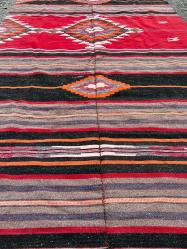 El Dokuma Anadolu Eski Antika Halı Kilim (140x284cm)