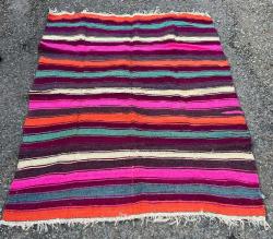 El Dokuma Anadolu Eski Yün Antika Halı Kilim (157x207cm)