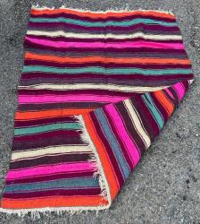 El Dokuma Anadolu Eski Yün Antika Halı Kilim (157x207cm)