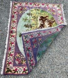 El Dokuma Anadolu Eski Antika Geyik Görselli Duvar Halı Kilim (122x65.5cm)