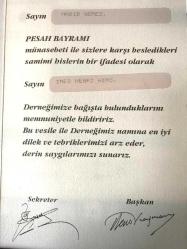 Pesah bayramı - Fakirleri Koruma Derneği / Yardım tebriği