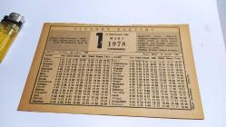 KLS9-- 1 MART 1978 TAKVİM YAPRAĞI
