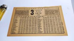 KLS9-- 3 MART 1978 TAKVİM YAPRAĞI