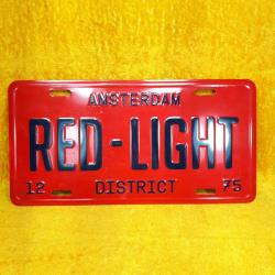 VINTAGE AMSTERDAM RED-LIGHT DISTRICT ALÜMİNYUM METAL PLAKA
