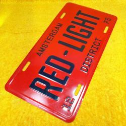 VINTAGE AMSTERDAM RED-LIGHT DISTRICT ALÜMİNYUM METAL PLAKA