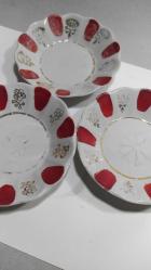 P41----İSTANBUL PORSELEN ÜÇ ADET ÇAY TABAĞI