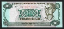 ** NİKARAGUA ( 10 * CORDOBAS ) 1985 ( 1988 ) - ÇİL