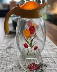 Antika - Eski el boyama pop art sürahi - kitantik - kitaLog