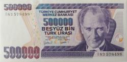 7.EMİSYON 4.TERTİP 500.000 TL TÜRK LİRASI I83578498 SERİ NUMARALI KAĞIT PARA NADİRİ DESTE ÇİLİ