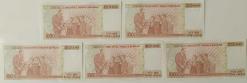 7.EMİSYON 3.TERTİP 100.000 TÜRK LİRALARI RAKAM SIRALI J05102697-698-699-700-701 SERİ NUMARALI KAĞIT PARALAR ÇİL