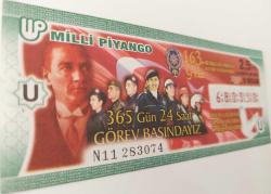 MİLLİ PİYANGO 9 NİSAN 2008 HERKESİN POLİSİ KENDİ VİCDANIDIR 163.YIL ANISINA U680350 NUMARALI 2,5 YENİ TÜRK LİRASI DÖRTTE BİR BİLET ÇOK ÇOK NADİR