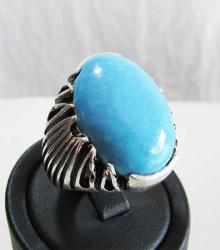 Antika - MaVi TaŞLı AĞIR DeV BOY GüMüŞ YÜZÜK.......2.eL..21 GRAM - kitantik - kitaLog