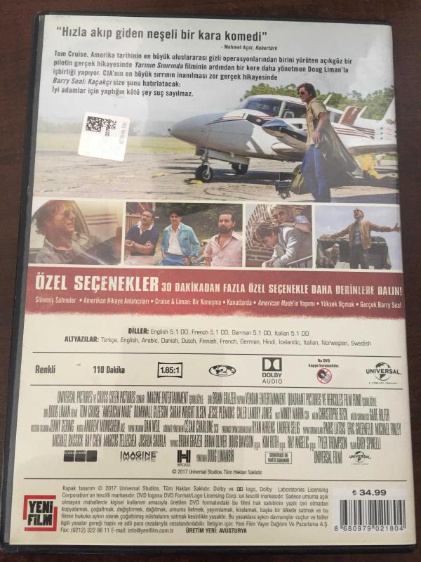 Barry Seal Kaçakçı American Made DVD Efemera kitantik  