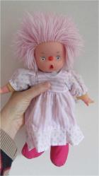 1980'LERDEN ABC DAMGALI VİNTAGE OYUNCAK BEBEK PEMBE SAÇLI 30 CM