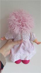 1980'LERDEN ABC DAMGALI VİNTAGE OYUNCAK BEBEK PEMBE SAÇLI 30 CM