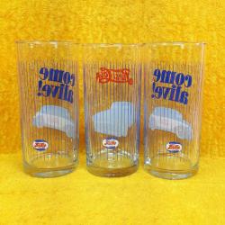 VINTAGE KLASİK OTOMOBİL RESİMLİ 3 ADET PEPSI-COLA BARDAK