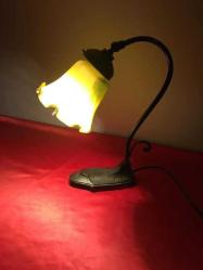 Antika Fransız Art Nouveau Pate De Verre Piyano Lambası