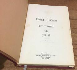 KASİDE-İ BÜRDE TERCÜMESİ VE ŞERHİ - Türkçe Osmanlıca
