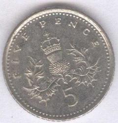 5 PENCE 1992 / UNITED KINGDOM /BİRLEŞİK KIRALLIK/İNGİLTERE /ÇÇT UK5P9201