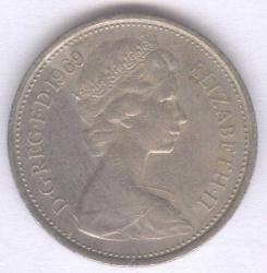 5 NEW PENCE 1969/ UNITED KINGDOM /BİRLEŞİK KIRALLIK/İNGİLTERE /ÇÇT UK5P6901