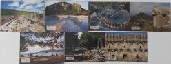 ORTA DÖNEM ANTALYADA ANTİK YERLER;SİMENA-SİDE-OLYMPOS-PERGE-ASPENDOS-PHASELİS-PHASELİS ORİJİNAL KARTPOSTAL SETİ 7 ADET NADİRDİR