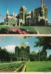 KANADA ALEX WILSON PRODUCTION POSTCARD RRRR 2 TANE. ONTRIO PARLIEMENT BUILDING &  CASA ROMA TORONTO PHOTOS BY E.OTTO SCHMIDT 