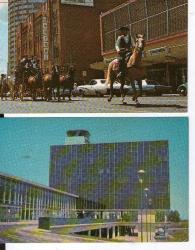 CANADA 2 POSTCARDS 1970'S EDMONTON RRRR UNUSED. PLASTICHROME ,DISTRIBUTED BY PROVINCIAL NEWS  KLONDIKE ALBERTA