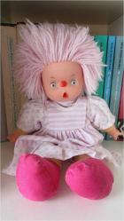 1980'LERDEN ABC DAMGALI VİNTAGE OYUNCAK BEBEK PEMBE SAÇLI 30 CM