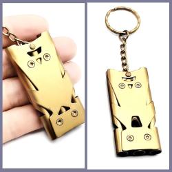 OMENİV'DEN 180 DESİBEL ÇELİK DÜDÜK KOLYE ANAHTARLIK OUTDOOR KAMP İLYARDIM GOLD